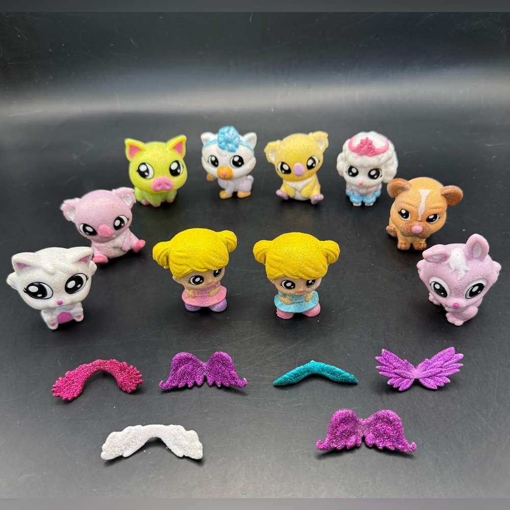 Tic Tac Toy XOXO Blip Friends Glitter Figures & Pets - LOT OF 10 With 6 Wings